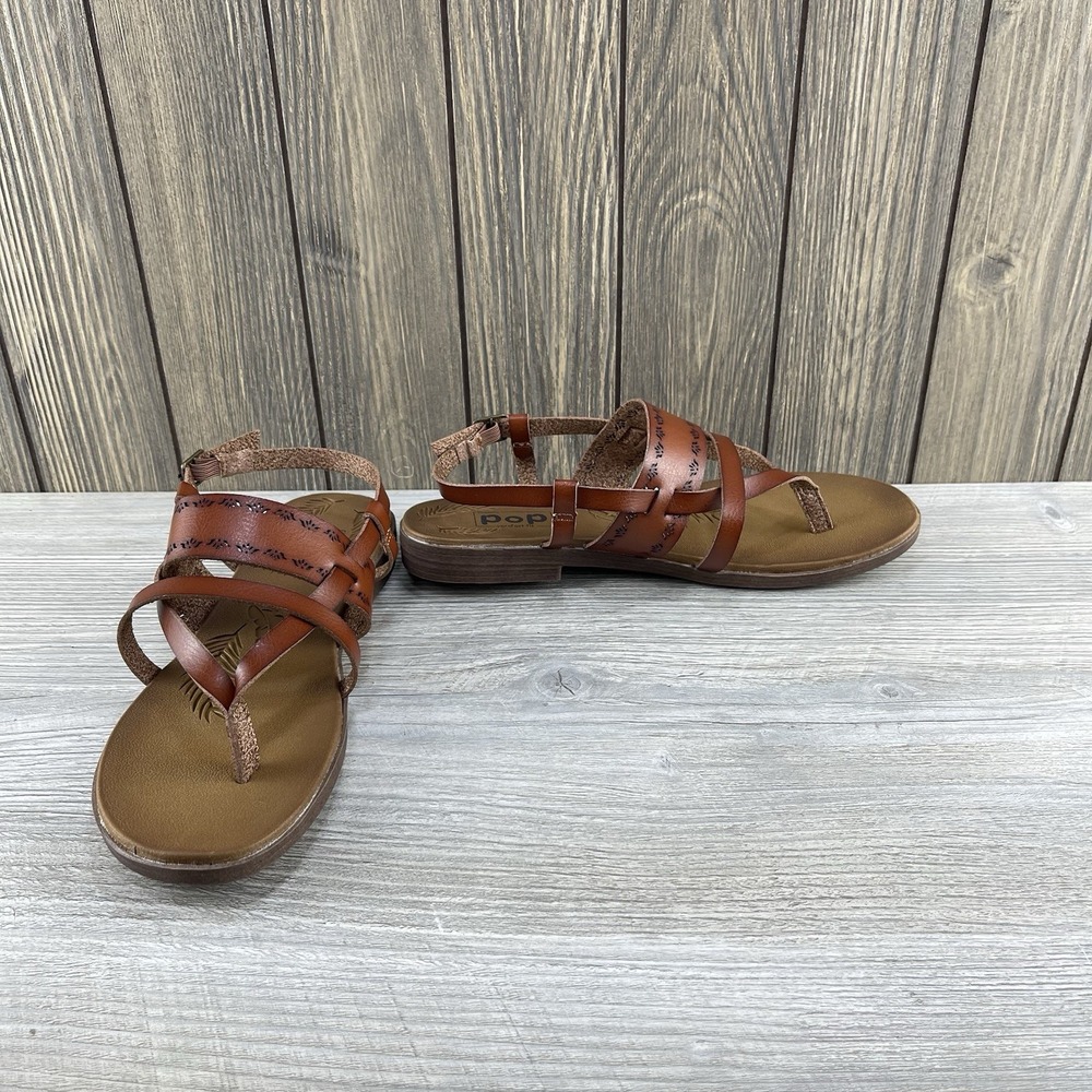 Pop Womens Comfort Fit  Strappy Sandals  Size 8 M  Flowers In Straps Casual - Picture 3 of 15